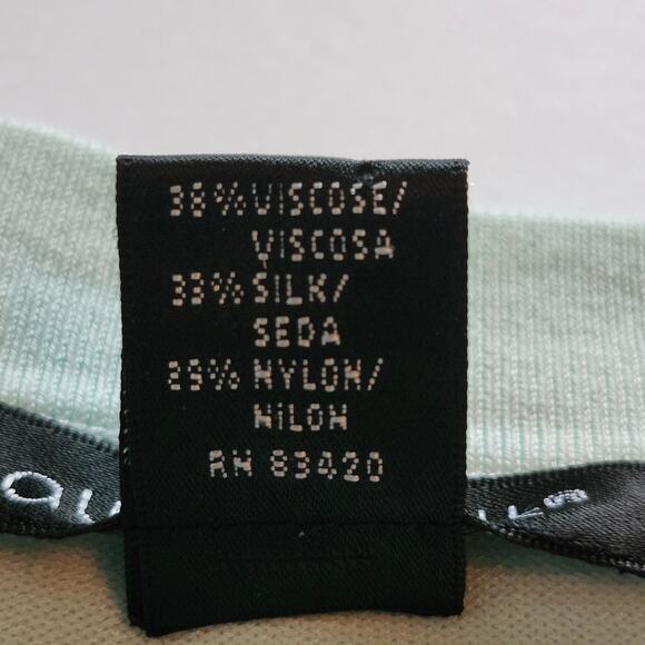 August Silk Lightweight Beaded Neckline Short Sleeve Sweater Size Large - Picture 5 of 8